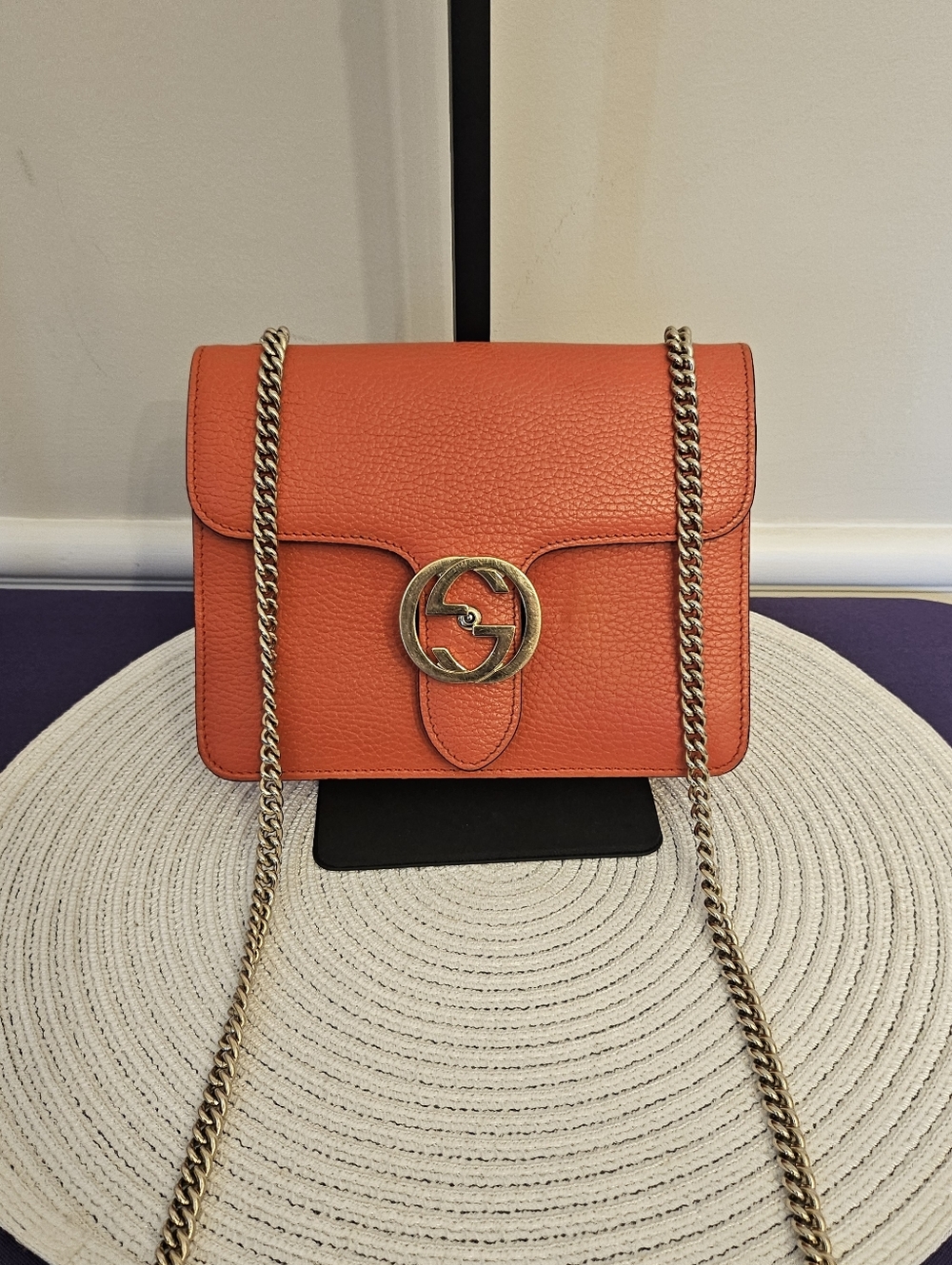 Gucci Interlocking G Dollar Calf Bag - Sun Orange